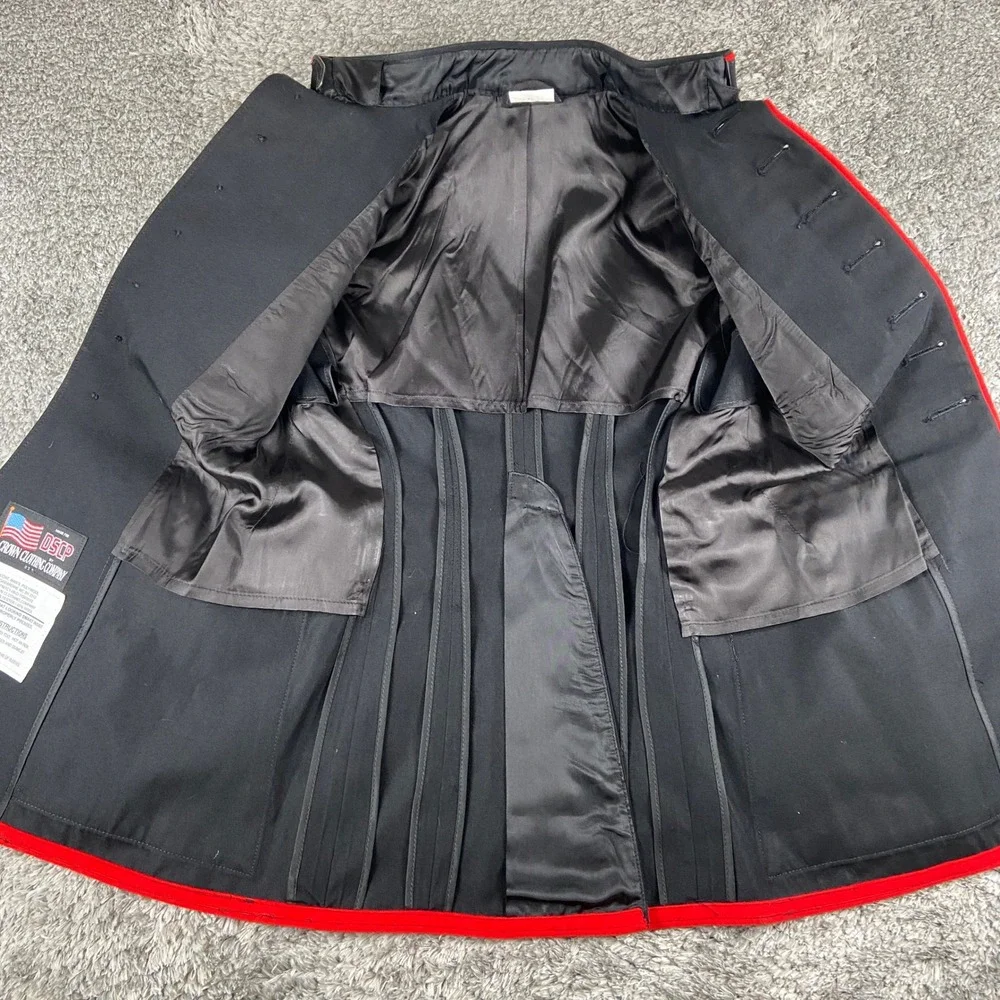 DSCP USMC Coat Mens 36S Black Military Uniform Crown Clothing Co Gold Buttons